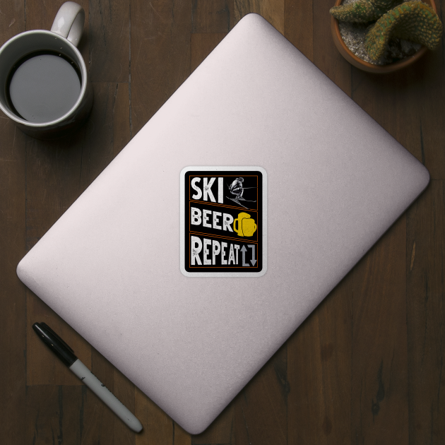 Ski. Beer. Repeat. Awesome Skiing & Drinking Skier by theperfectpresents